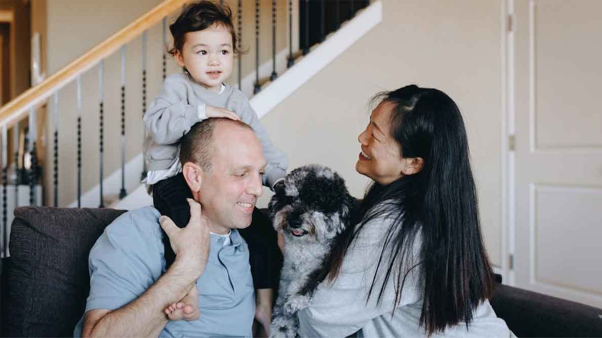 A happy family.