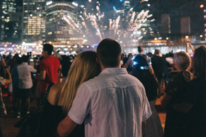  A Photo of a Couple Watching Fireworks